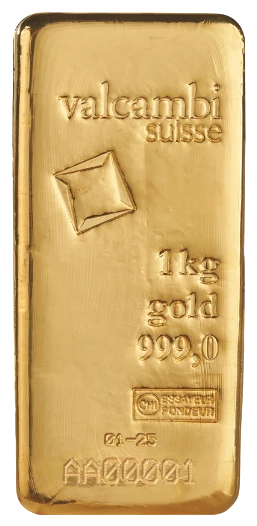 Valcambi Suisse 1 kg cast gold bar 999.0