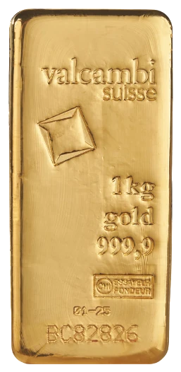 Valcambi Suisse 1 kg cast gold bar 999.9